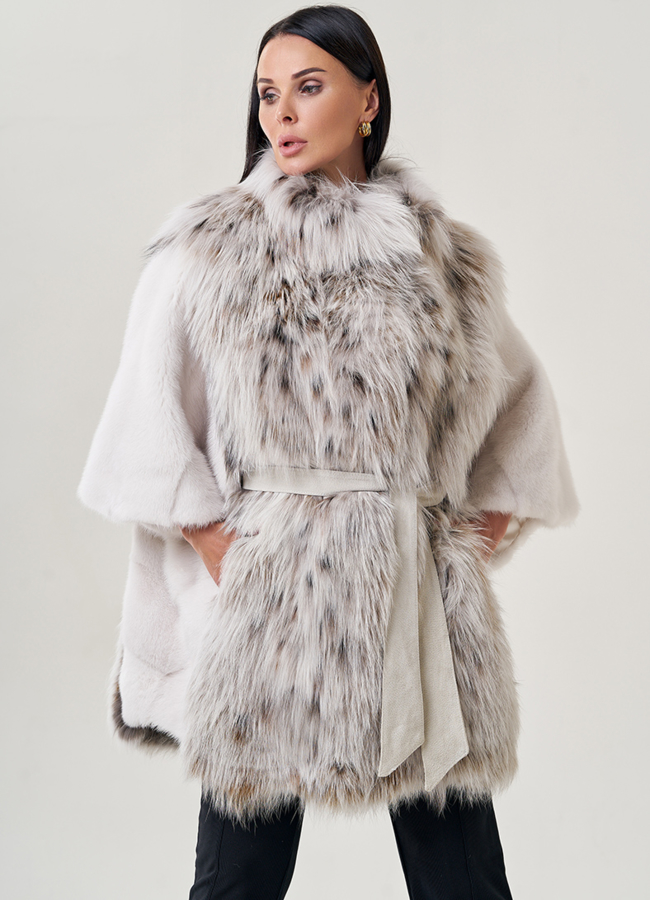 Куртка из меха норки с отделкой из чернобурки модель № 2209 универмаг малина