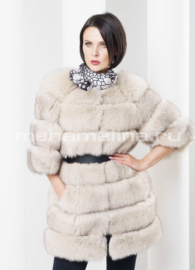 фото Шуба из меха песца, светлая модель № S-308