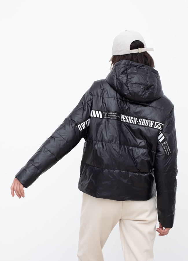 Женская утепленная куртка с капюшоном  модель № 22518 в рассрочку