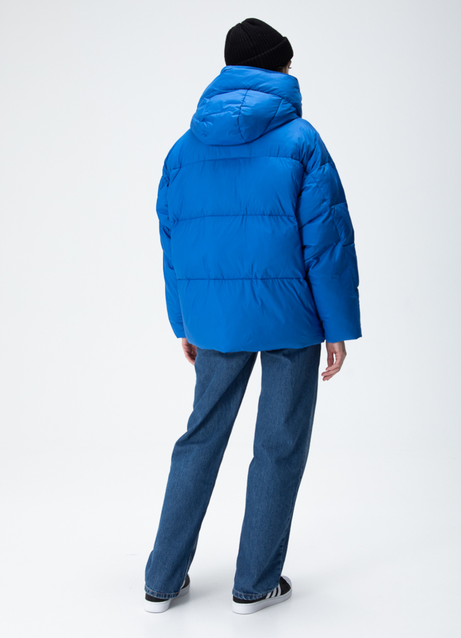 Женский пуховик с капюшоном  модель № 28414 в рассрочку