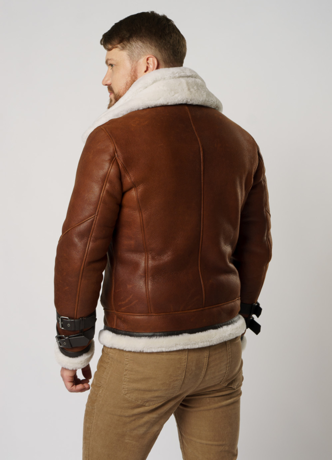 Дубленка пилот на молнии модель № DM-128 в кредит