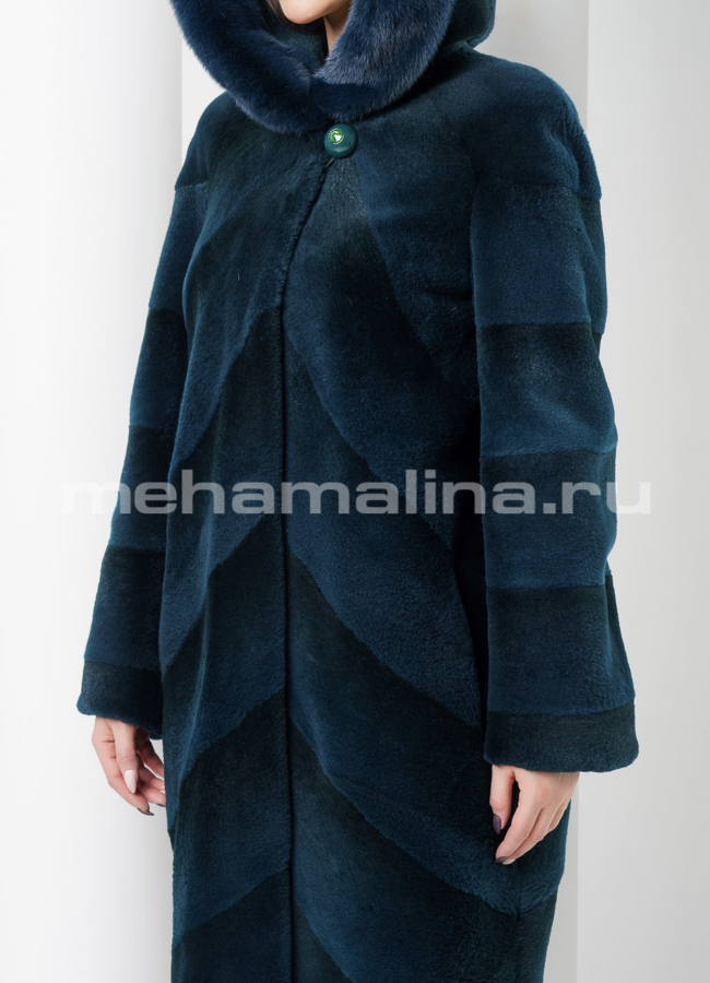Шуба из стриженой нутрии модель № S-558 универмаг малина
