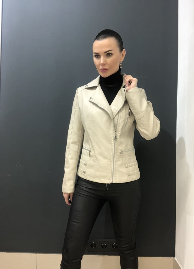 Куртка женская модель № 1519 меха малина