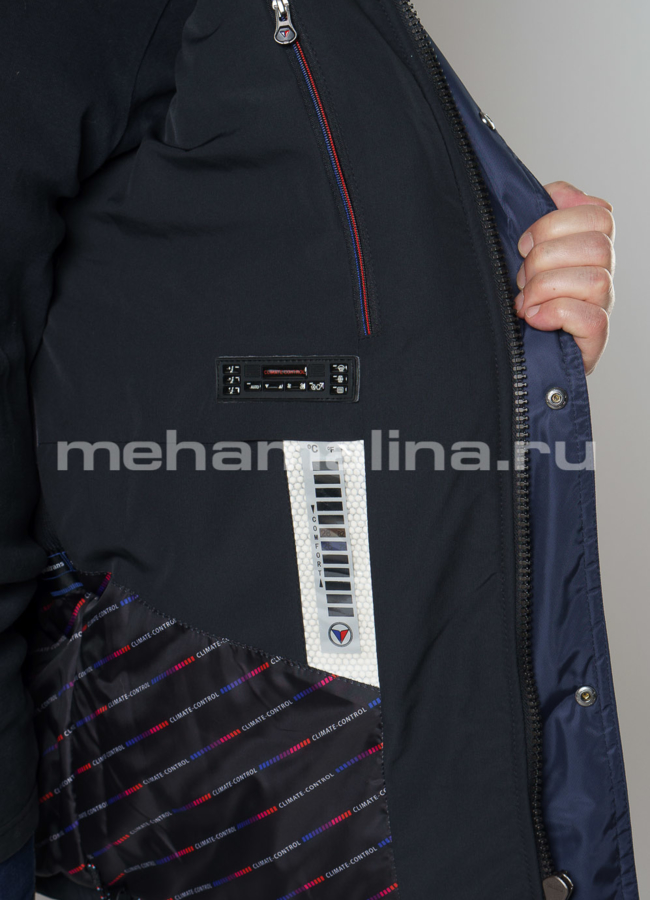 Мужская куртка с капюшоном, отделка енот модель № KM-82 в рассрочку