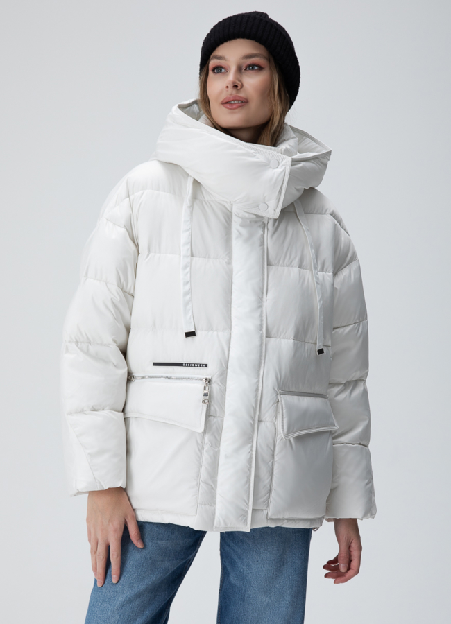 Женский пуховик с капюшоном  модель № 28415 в кредит