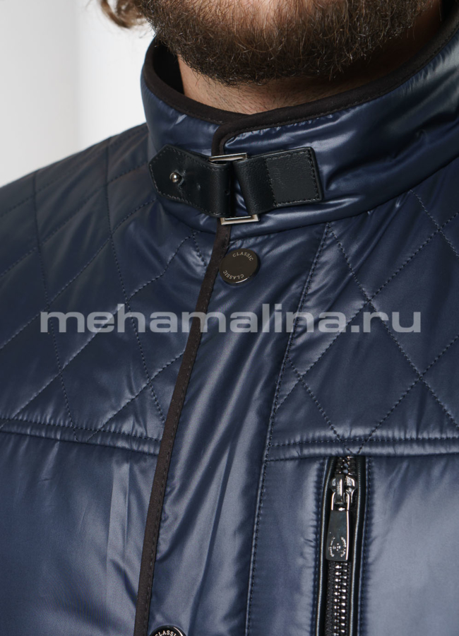 Куртка синего цвета на молнии и кнопках модель № 9123 универмаг малина