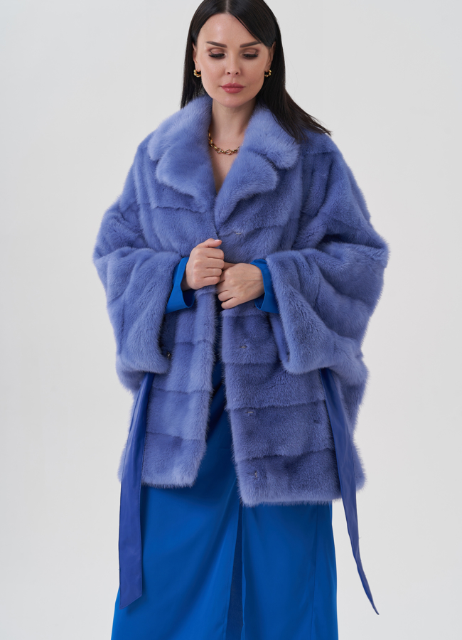 Норковая шуба с английским воротником  модель № 24661 универмаг малина