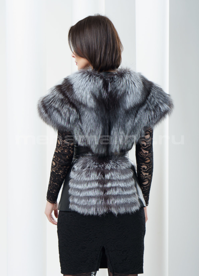 Женская жилетка с чернобуркой модель № M-33 в кредит