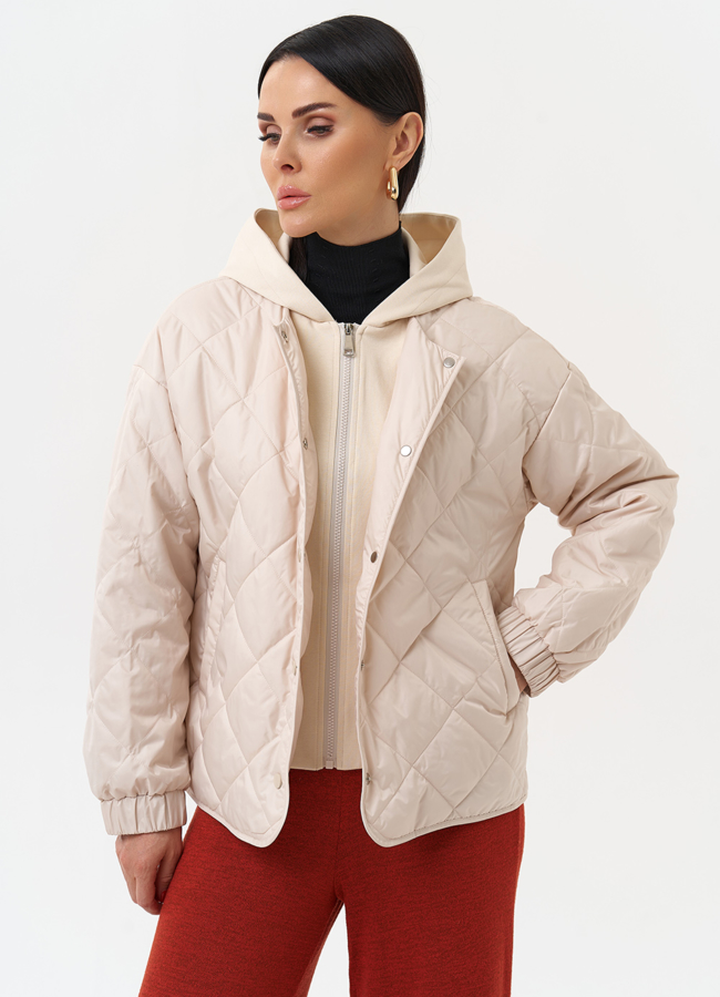 Куртка женская с трикотажным капюшоном модель № 30031 универмаг малина