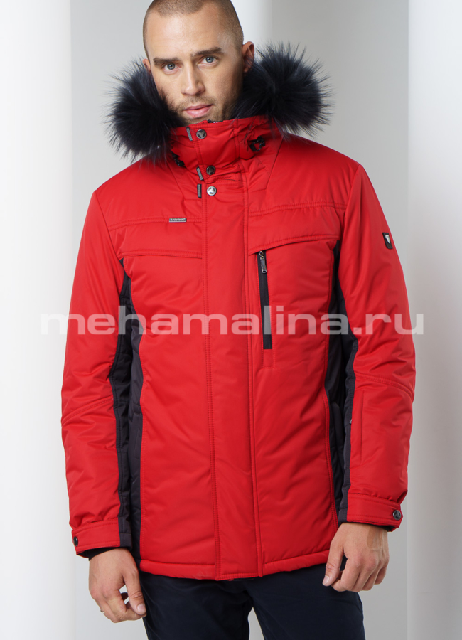 Зимняя мужская куртка с капюшоном модель № KM-31 универмаг малина
