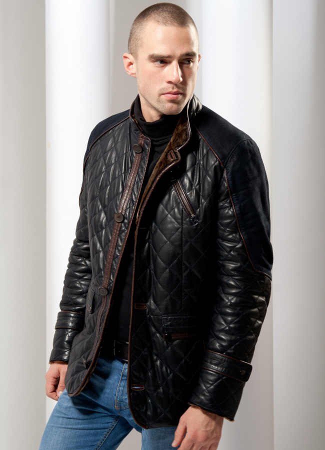 Дубленка модель № DM-22 меха малина