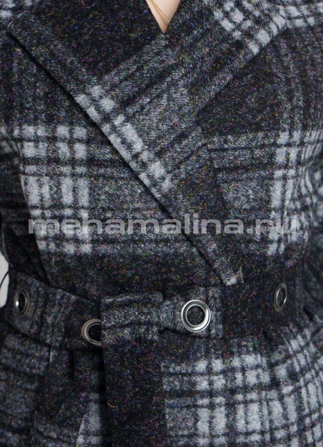 Пальто в клетку  модель № BP-146 универмаг малина