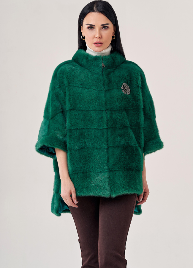 фото Короткая шуба из норки на молнии  модель № 23822