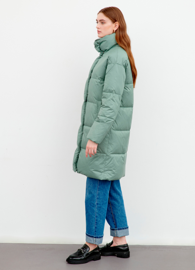 Пуховик в светло-зеленом цвете модель № 78915 универмаг малина