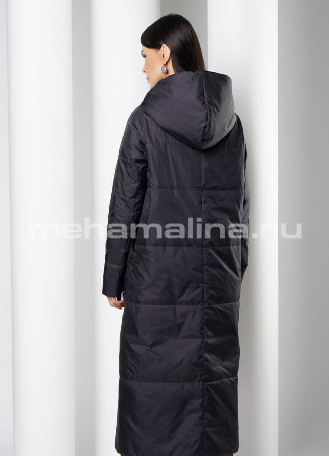 Утепленное пальто с капюшоном модель № 117 в кредит