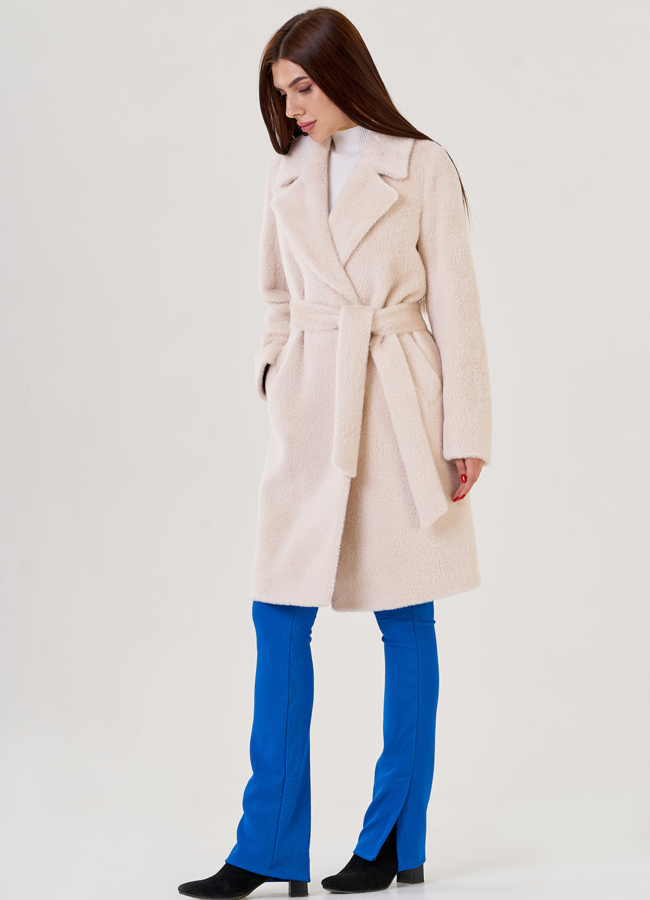 фото Светлое демисезонное пальто  модель № 79165