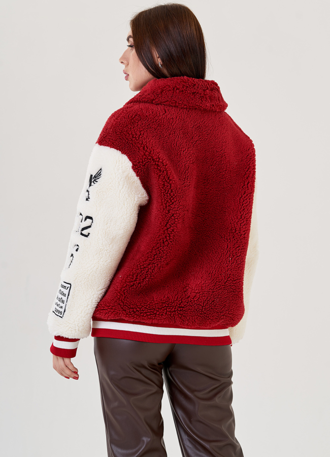 Куртка - бомбер из искусственного меха модель № 79198 в кредит