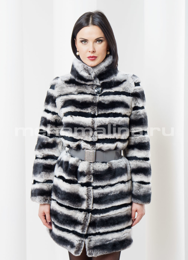 Шуба Rex воротник стойка модель № S-356 меха малина