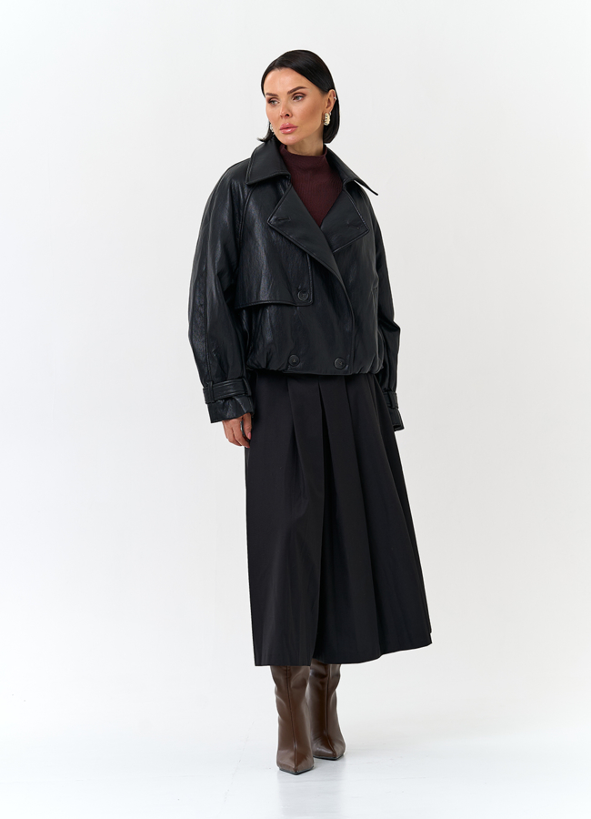 Женская утепленная куртка из эко кожи модель № 32842 в рассрочку