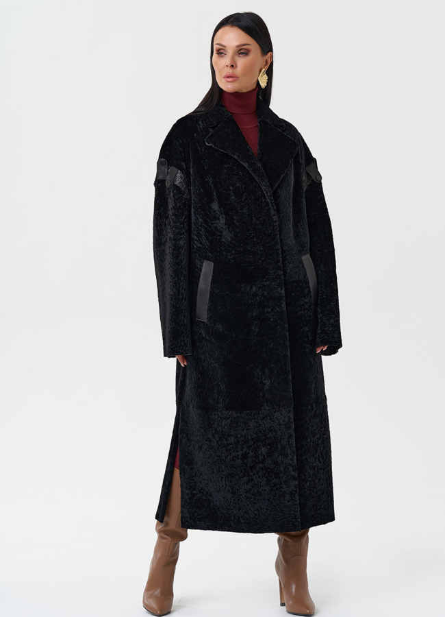 Натуральная двухсторонняя дубленка модель № 28697 универмаг малина