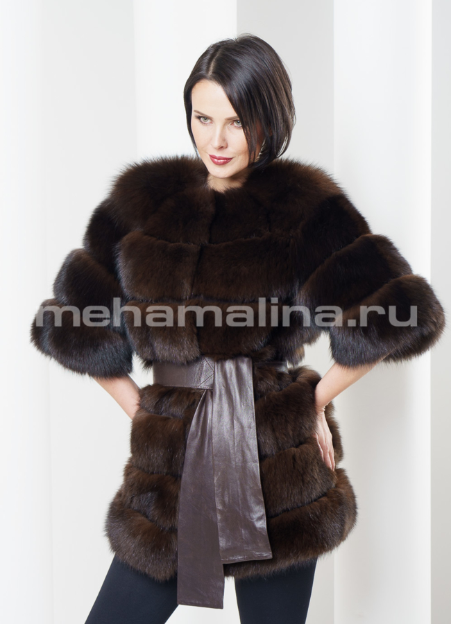 Шуба из меха песца модель № S-309 в кредит
