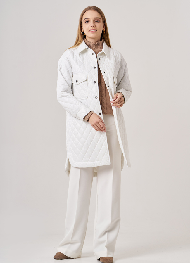 Полупальто-рубашка белого цвета модель № 38 в рассрочку