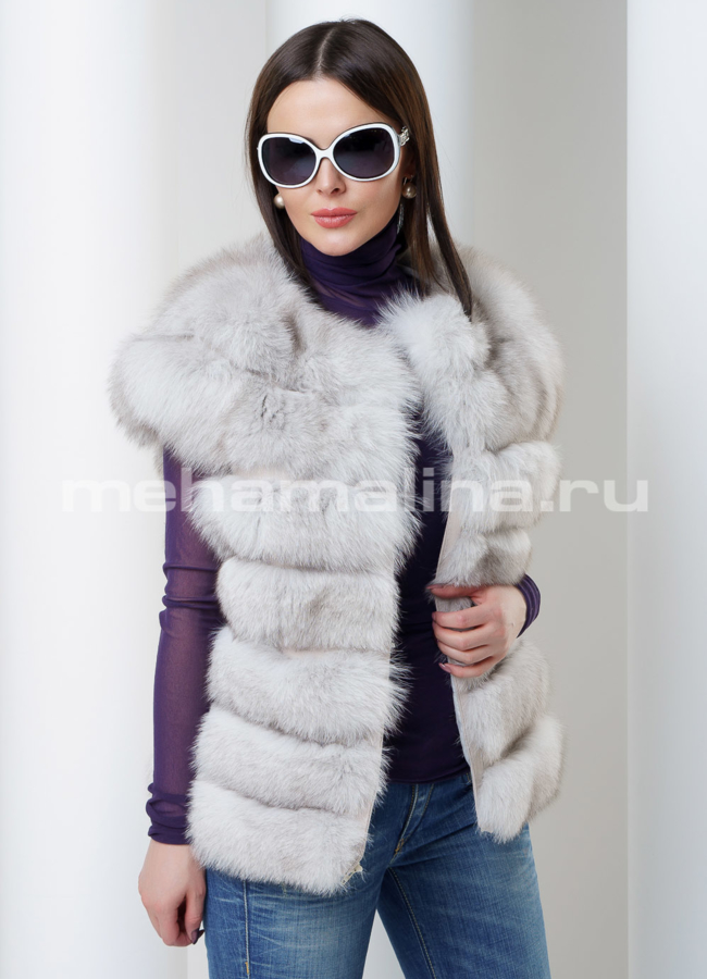 Жилет из песца модель № M-133 универмаг малина