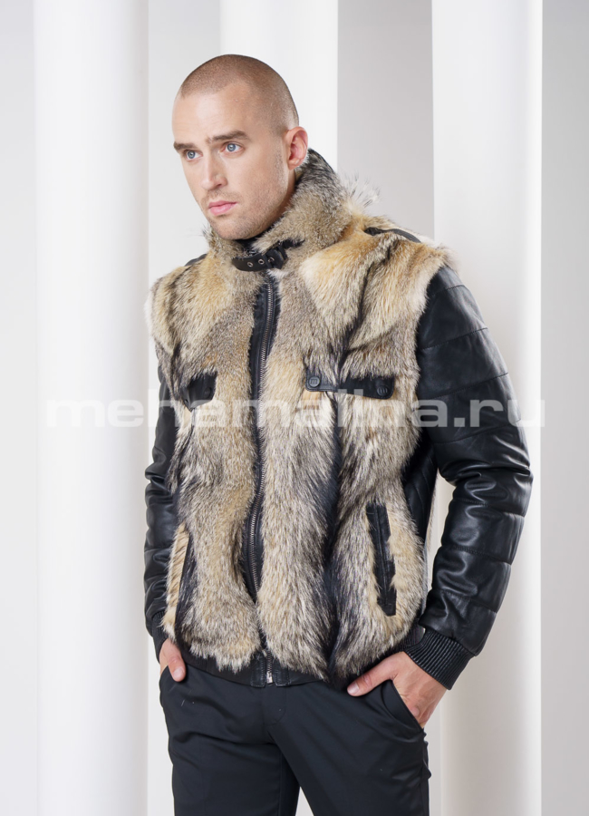 Мужская зимняя куртка из волка модель № DM-82 в кредит