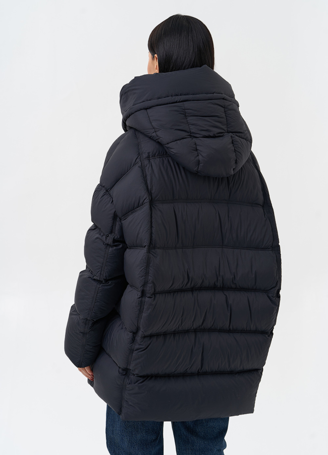 Женский пуховик с капюшоном  модель № 28971 универмаг малина