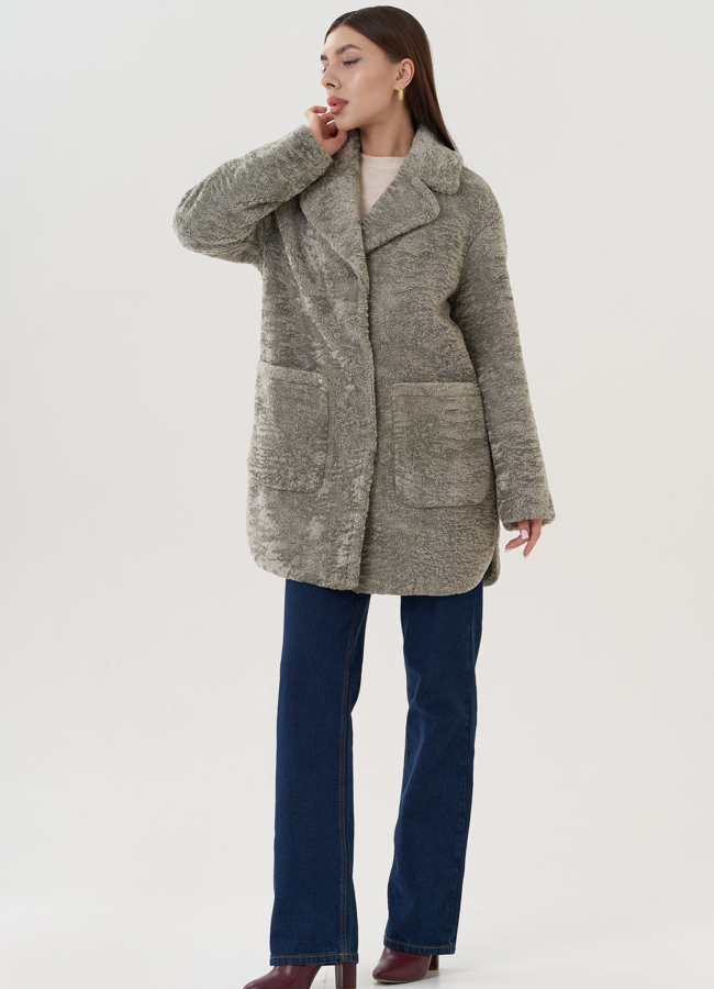 Полупальто женское с английским воротником модель № 25558 в рассрочку