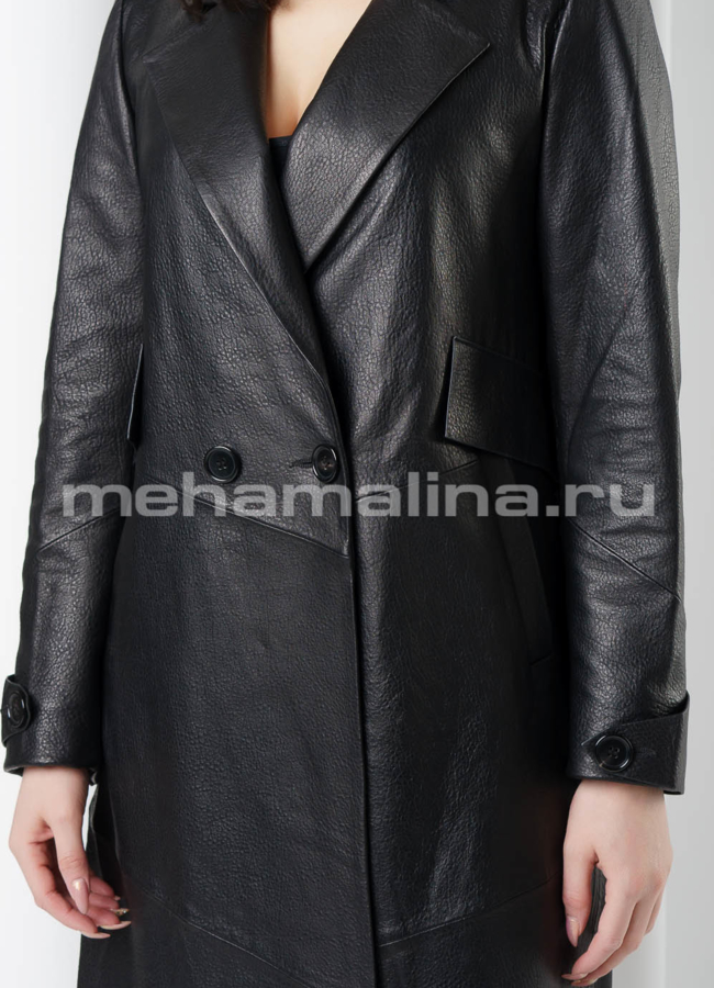 Плащ кожаный модель № K-433 универмаг малина