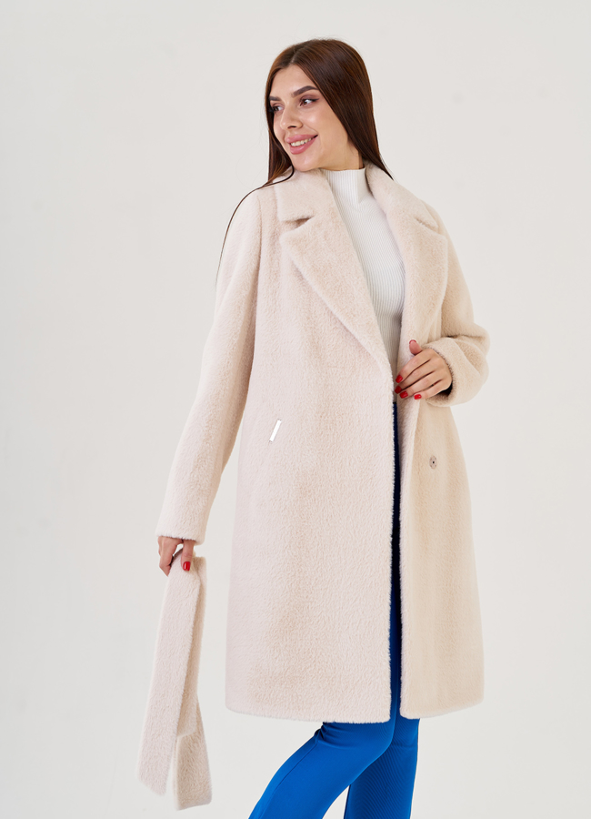 Светлое демисезонное пальто  модель № 79165 универмаг малина