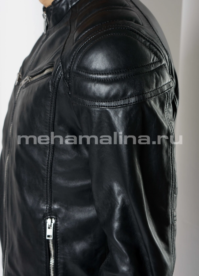 Мото куртка из натуральной кожи  модель № Boxter универмаг малина