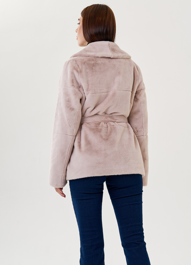 Женская куртка из искусственного меха с английским воротником  модель № 23538 универмаг малина