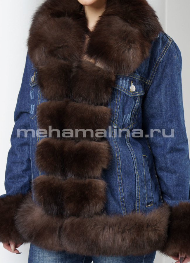 Джинсовая парка модель № П-211 универмаг малина