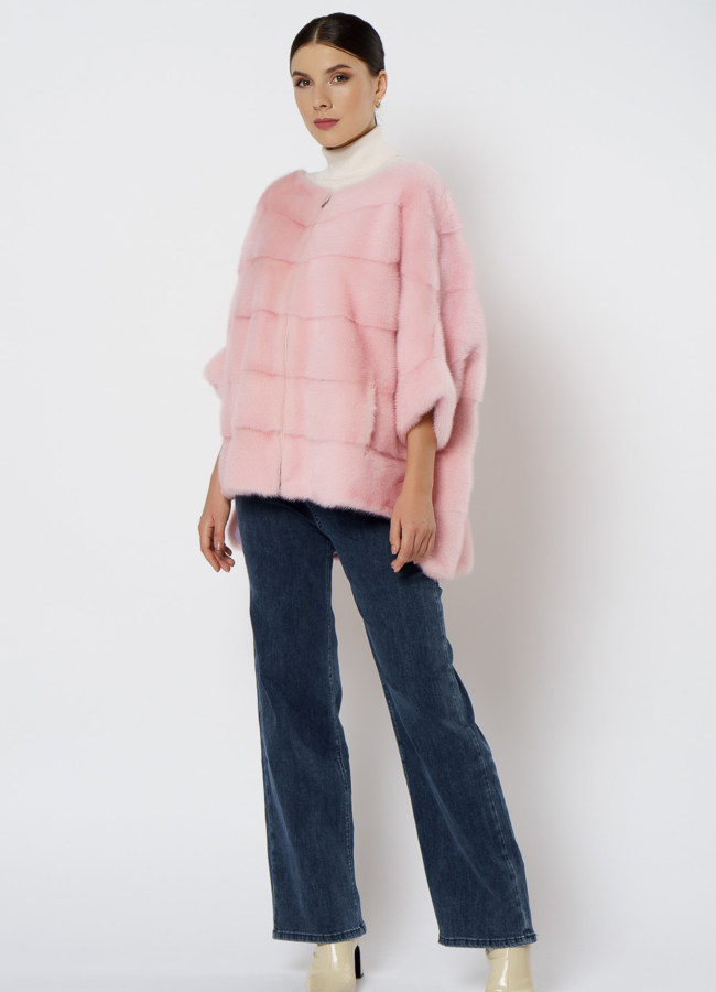 Свитер из норки на молнии модель № 1209 универмаг малина