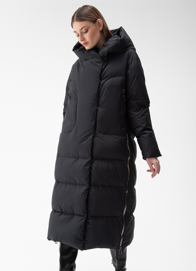 Женский пуховик с капюшоном  модель № 28878 в кредит