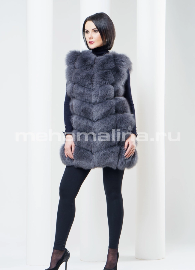 Меховой жилет из песца модель №  S-360 в рассрочку
