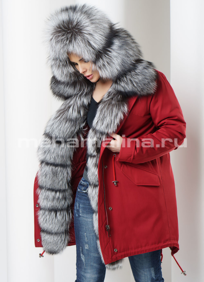 Парка с чернобуркой модель № П-167 универмаг малина