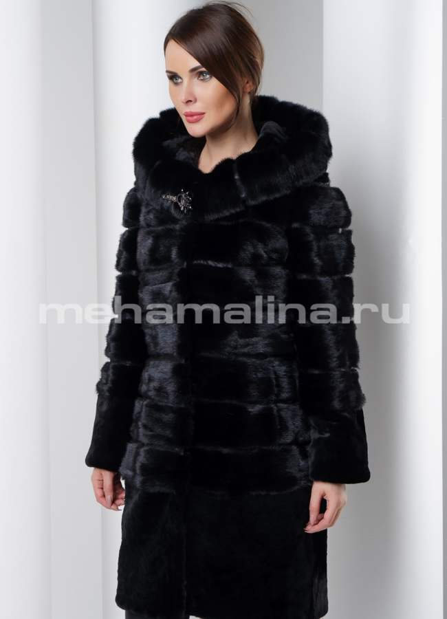 Норковая шуба трансформер модель № S-550 универмаг малина