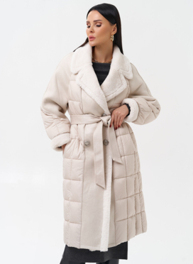 Комбинированный женский пуховик 