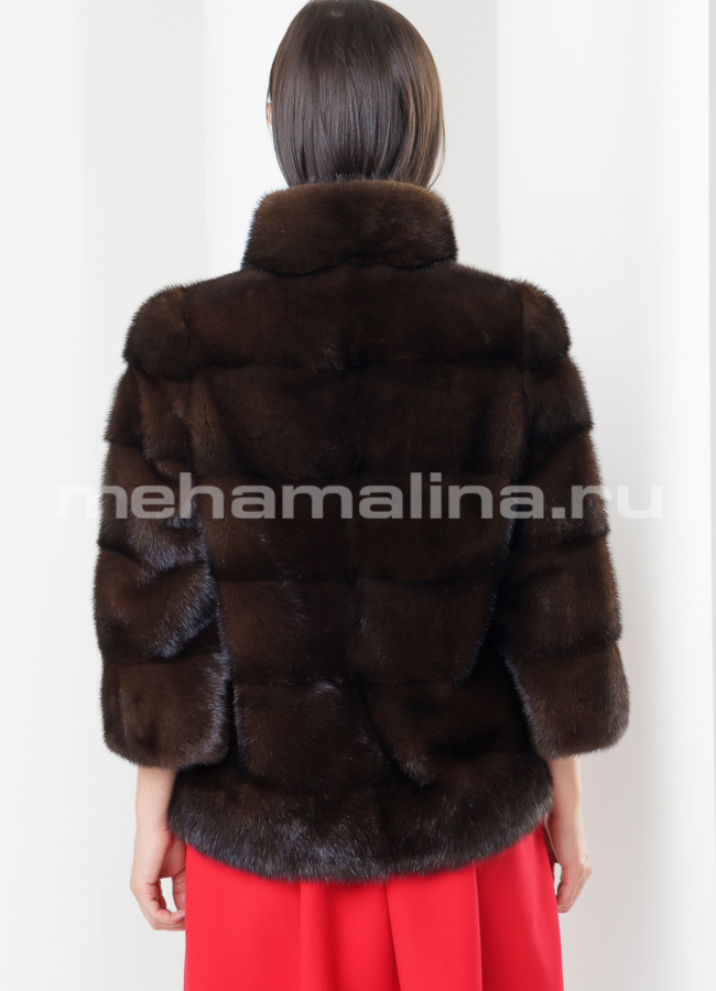 Норковая шуба укороченная модель № S-443 в кредит