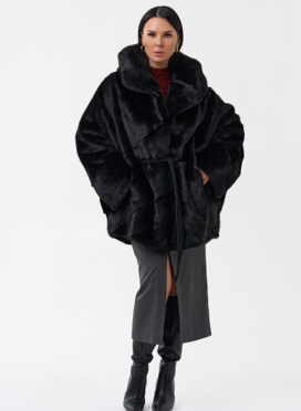 Шуба с капюшоном и норки Шуба с капюшоном и норки