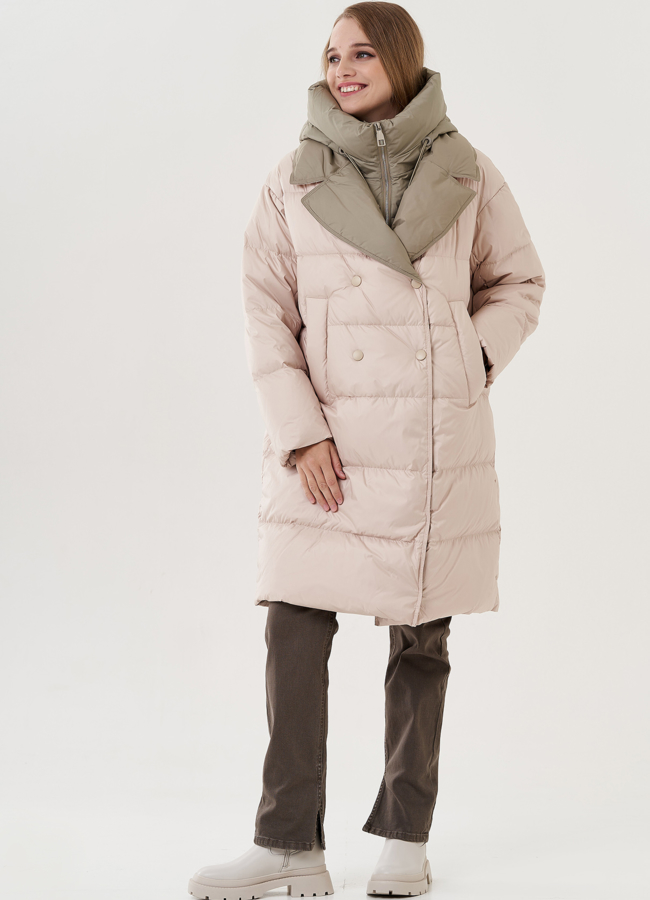 Женский пуховик с капюшоном  модель № 25440 в кредит