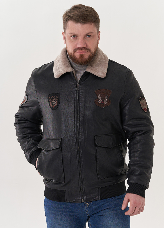 Мужская дубленка из эко кожи модель № 26785 в кредит