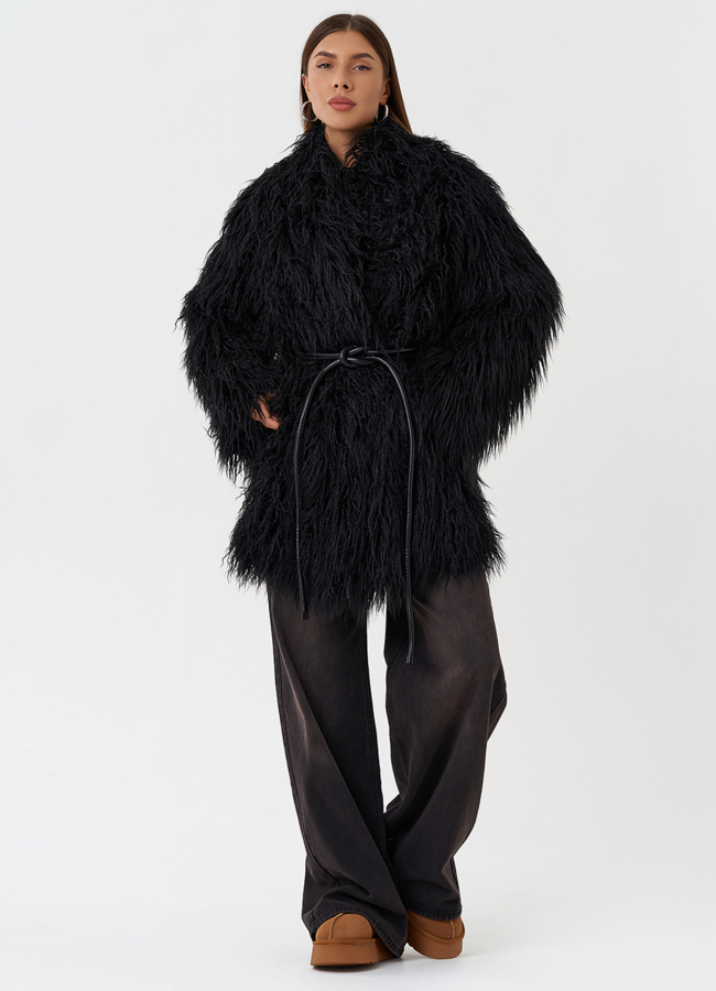 фото Шуба из эко меха под ламу модель № 28546