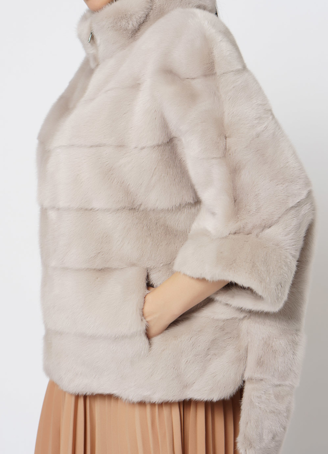 Пончо из норки на молнии модель № 1215 в рассрочку