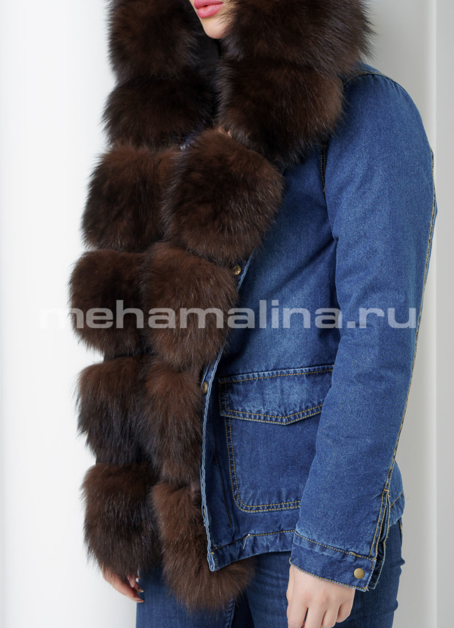 Джинсовая парка модель № П-217 универмаг малина