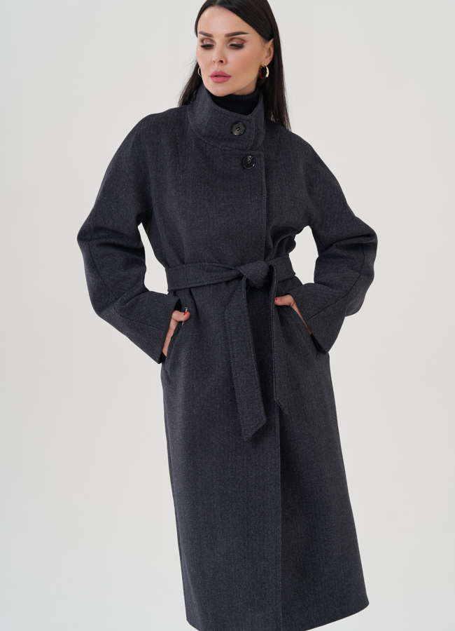 Пальто женское в цвете графит модель № 24756 в рассрочку