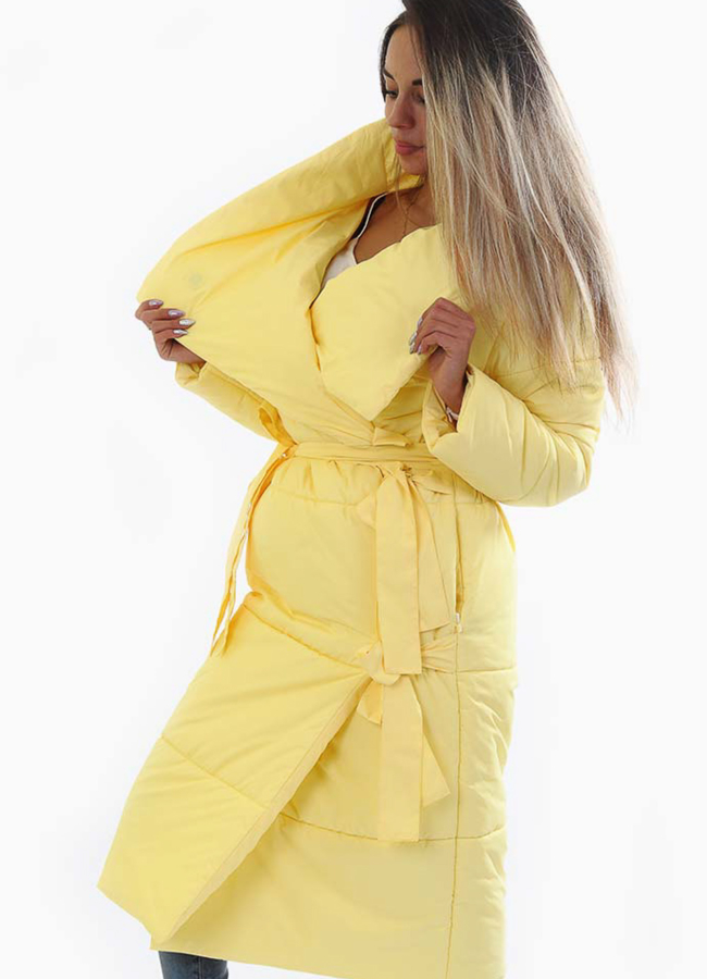 Пуховик oversize модель № П-221 меха малина